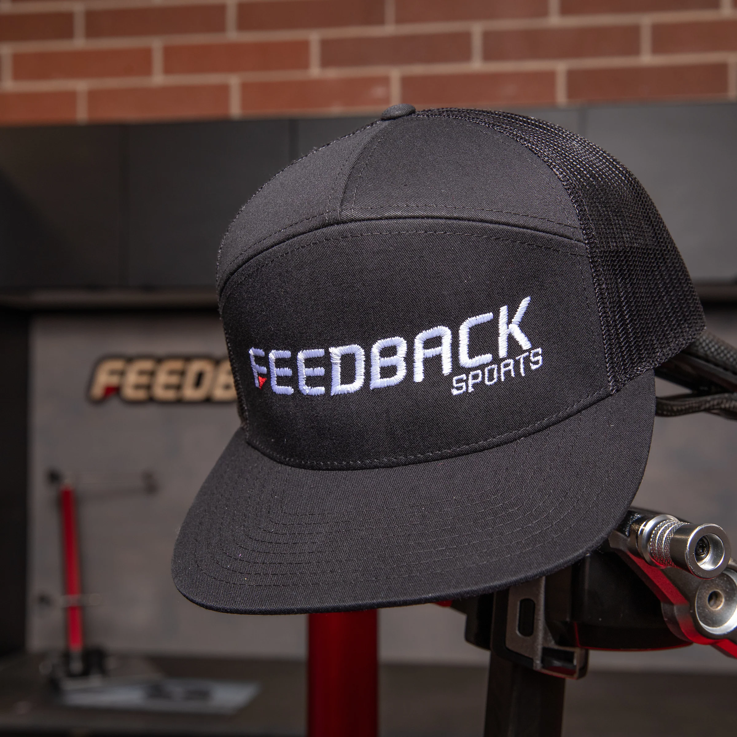 Feedback Wordmark Logo 7-Panel Trucker Hat - Image 4